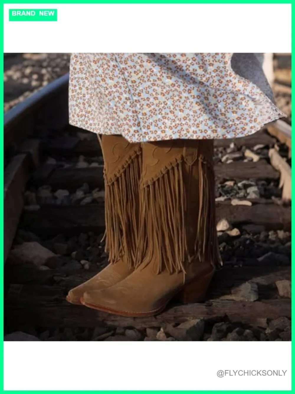 Women's Mid Calf Fringe Cowgirl Boots Snip Toe Chunky Heel Western Festival